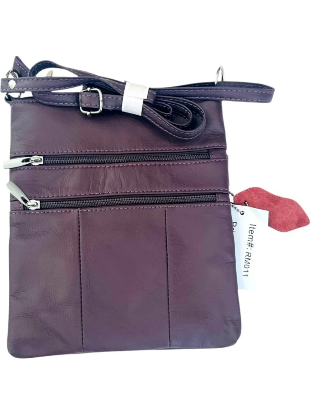 RR Genuine Leather Purse - Dark Purple Color - Handcrafted - NEW with tags - Picture 2 of 7